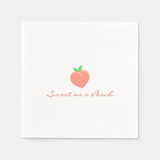 Sweet as a Peach Girly Birthday Serviette (Vorderseite)