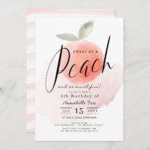 Sweet as a Peach Watercolor - Einladung zum Geburt