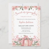 Sweet as a Pumpkin Floral Girl Shower Einladung (Vorderseite)