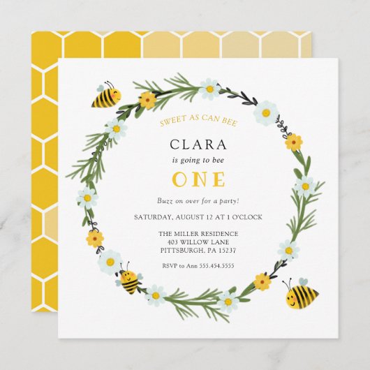 Sweet as can be Birthday Einladung (Vorne/Hinten)