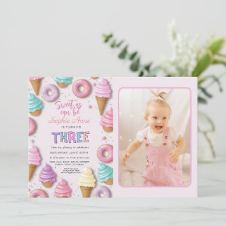Sweet as Can Be Girl 3. Geburtstag Einladung