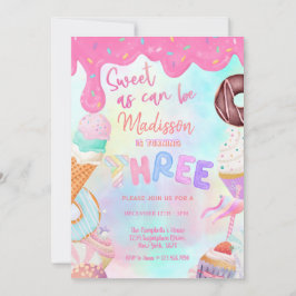 Sweet as can be girl 3. Geburtstagseinladung Einladung