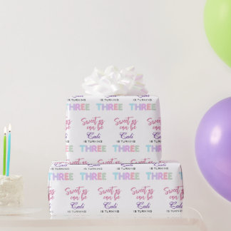 Sweet as Can Be Girl macht den 3. Geburtstag Geschenkpapier