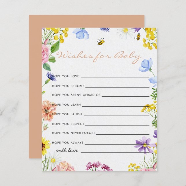 Sweet as can bebe Baby Shower Game wünscht (Vorne/Hinten)