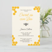 Sweet as can bebe Niedlich Yellow Honeycomb Baby S Einladung (Stehend Vorderseite)