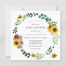 Sweet as can bebe pink Sonnenblumendusche Einladung