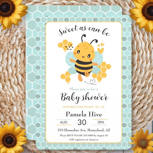 Sweet as Can Bee Baby Baby Shower Einladung