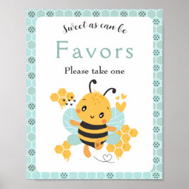 Sweet as Can Bee Baby Boy Baby Shower Gefälligkeit Poster