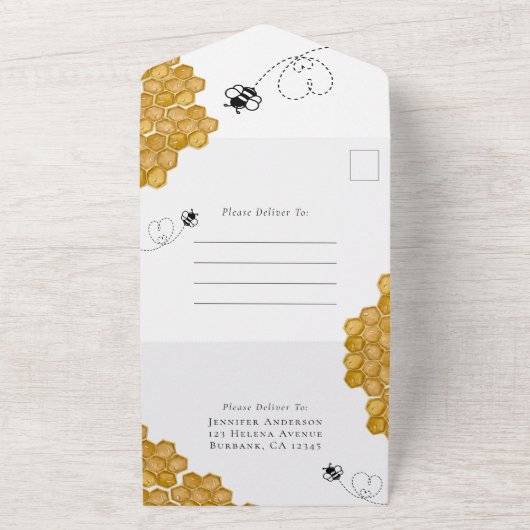 Sweet as Can Bee Baby Dusche All In One Einladung (Außenbereich)