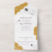 Sweet as Can Bee Baby Dusche All In One Einladung (Innen Boden)