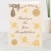 Sweet as Can Bee Baby Dusche Danke Karte