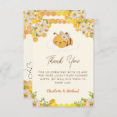 Sweet as Can Bee Baby Dusche Dankeskarte (Vorne/Hinten)