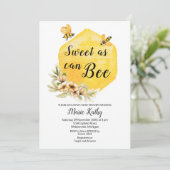 Sweet as Can bee Baby Dusche Einladung (Stehend Vorderseite)