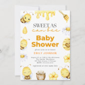 Sweet as Can Bee Baby Dusche Einladung (Vorderseite)