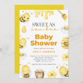 Sweet as Can Bee Baby Dusche Einladung (Vorne/Hinten)
