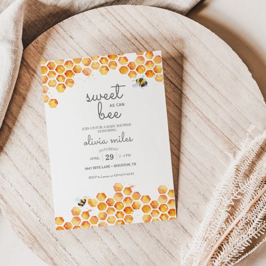 Sweet as Can Bee Baby Dusche Einladung