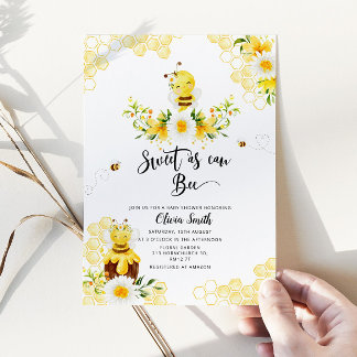Sweet as can bee baby dusche einladung