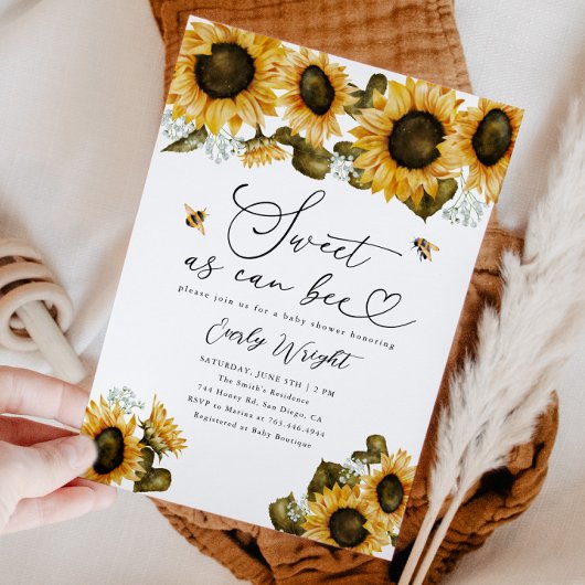 Sweet as Can Bee Baby Dusche Einladung