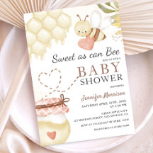 Sweet as Can Bee Baby Dusche Einladung