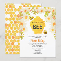 Sweet as Can bee Baby Dusche Einladung