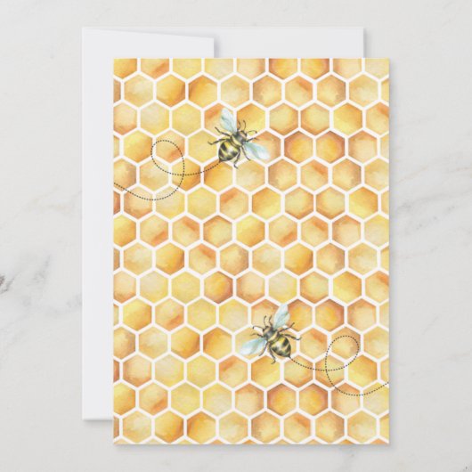 Sweet as Can Bee Baby Dusche Einladung (Rückseite)