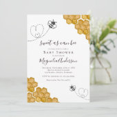 Sweet as Can Bee Baby Dusche Einladung (Stehend Vorderseite)