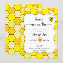 Sweet as can bee baby dusche einladung