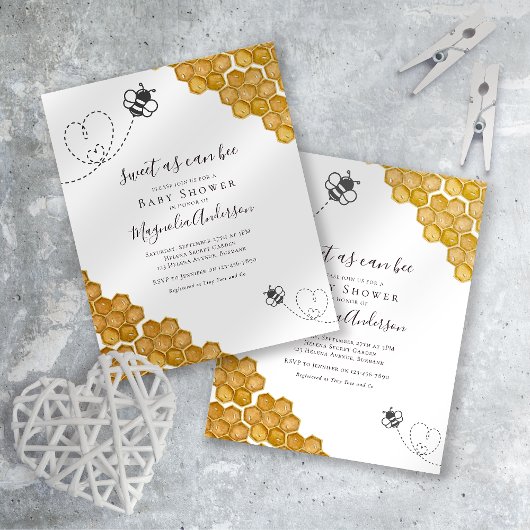 Sweet as Can Bee Baby Dusche Einladung Postkarte