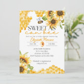 Sweet as Can Bee Baby Dusche Einladung Sammlung (Stehend Vorderseite)