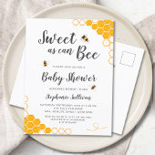 Sweet as Can Bee Baby Dusche Einladungspostkarte