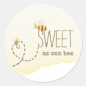 Sweet as Can Bee Baby Dusche Gefallen Runder Aufkleber (Vorderseite)
