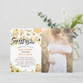 Sweet as Can Bee Baby Dusche Gelbes Foto Einladung (Stehend Vorderseite)