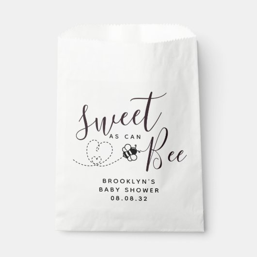 Sweet as Can Bee Baby Dusche Geschenktütchen (Vorderseite)