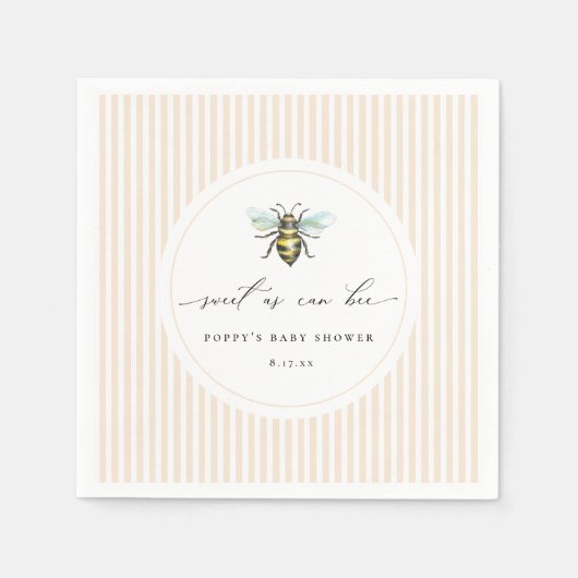 Sweet as Can Bee Baby Dusche Napkins Serviette (Vorderseite)