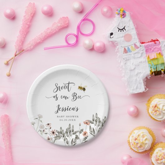 Sweet as Can Bee Baby Dusche Pappteller (Party)