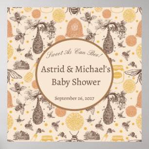 Sweet as Can Bee Baby Dusche Poster