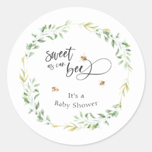 Sweet as Can Bee Baby Dusche Runder Aufkleber