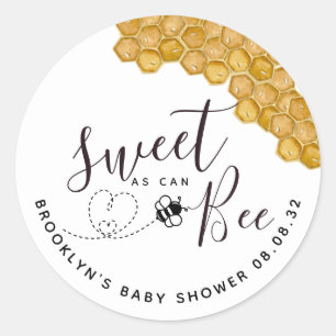 Sweet as Can Bee Baby Dusche Runder Aufkleber
