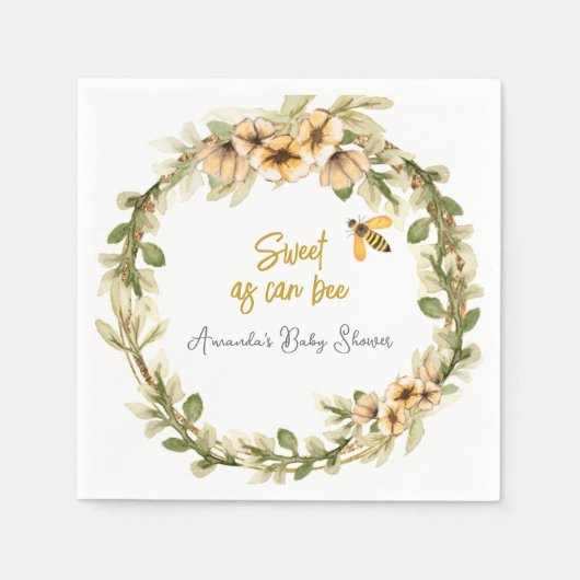 Sweet as Can Bee Baby Dusche Serviette (Vorderseite)