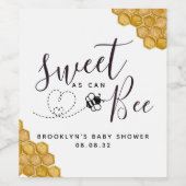 Sweet as Can Bee Baby Dusche Weinetikett (Einzelnes Label)