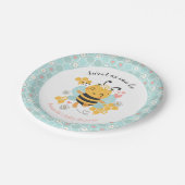 Sweet as Can Bee Baby Girl Shower Pappteller (Schrägansicht)