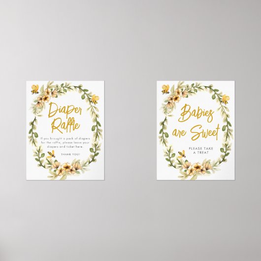 Sweet as Can Bee Baby Party Zeichen Plakat Bilderwand Sets (Vorderseite)
