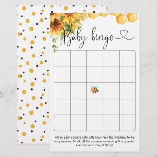 Sweet as Can Bee Baby Shower Bingo Spiel
