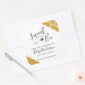 Sweet as can Bee Baby Shower Buchzeichen Quadratischer Aufkleber (Umschlag)