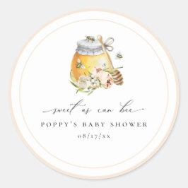 Sweet as can bee Baby Shower Classic Round Sticker