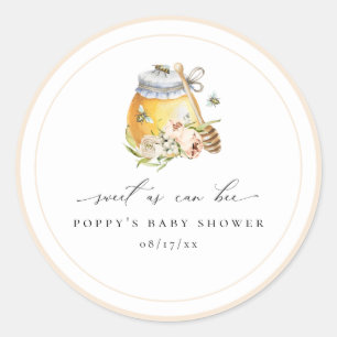 Sweet as can bee Baby Shower Classic Round Sticker