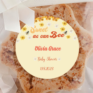 Sweet as can bee Baby Shower Classic Round Sticker
