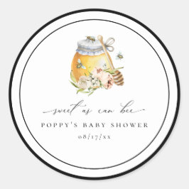 Sweet as can bee Baby Shower Classic Round Sticker