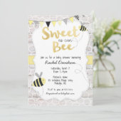 Sweet as can Bee Baby Shower Einladung (Stehend Vorderseite)