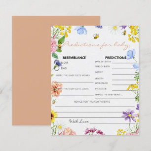 Sweet as Can Bee Baby Shower Game Predictions Card